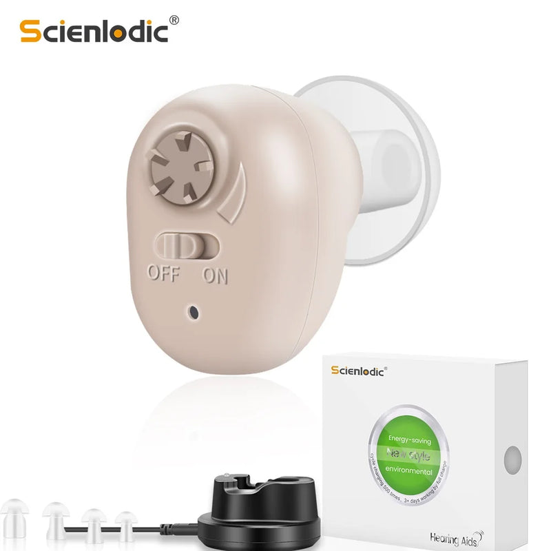 Rechargeable ITE Ear Hearing Aid for the Elderly