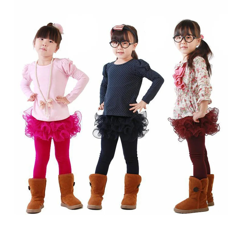 Girls Warm Velvet Leggings – Autumn/Winter Candy Colors (Sizes 3–9yrs.)