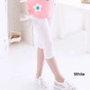 Girls Knee-Length Cropped Leggings – Candy Color Fifth Pants for Kids (3–10 Years)