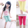 Girls Knee-Length Cropped Leggings – Candy Color Fifth Pants for Kids (3–10 Years)