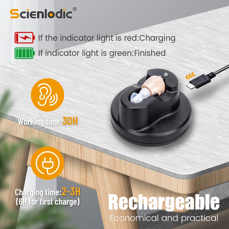 Rechargeable ITE Ear Hearing Aid for the Elderly