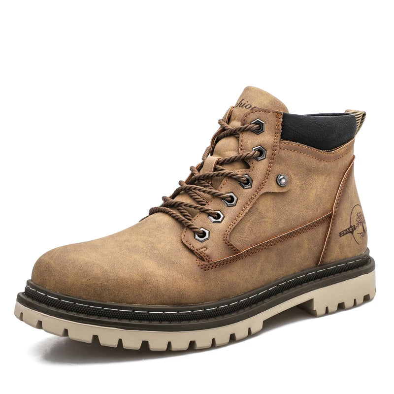 Men's Warm Winter Ankle Boots – Waterproof Outdoor Sneakers with Cozy Lining