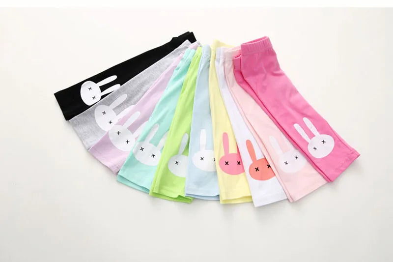 Girls Summer Cotton Leggings – Knee-Length Candy Color Capris