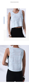 Women’s Camouflage Running Vest-Crop Top