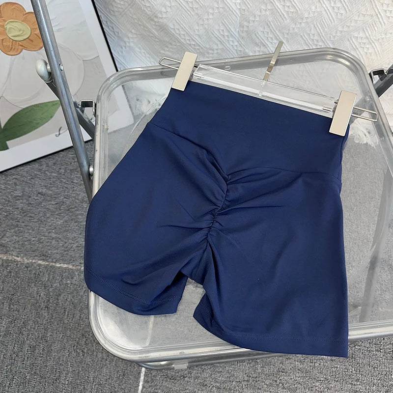 Solid Color High Waist Seamless Butt Lift Yoga Shorts