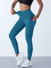 Solid Color High Waist Leggings with Side Pockets – Women's Push-Up Yoga & Fitness Pants