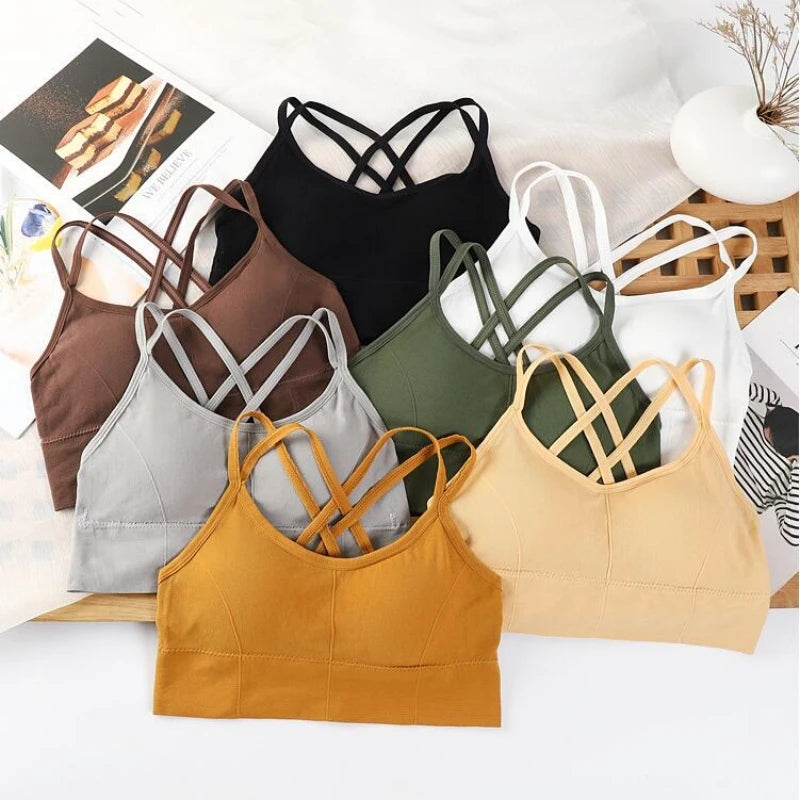 Sexy Women’s Back Cross Strap Tank Top Sports Bra
