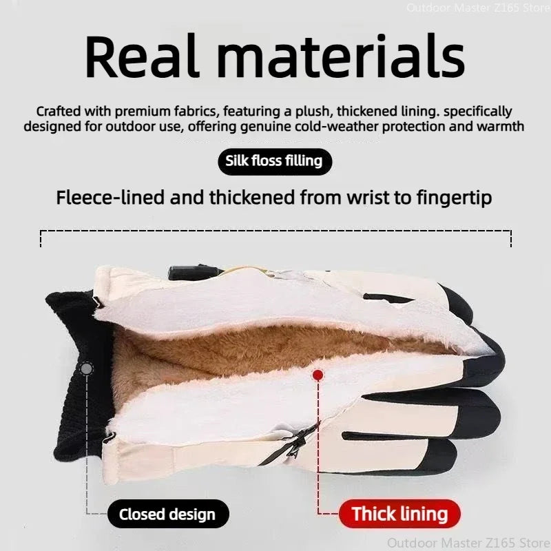 Unisex Winter Cycling Gloves – Warm Thermal Ski Gloves with Non-Slip Grip