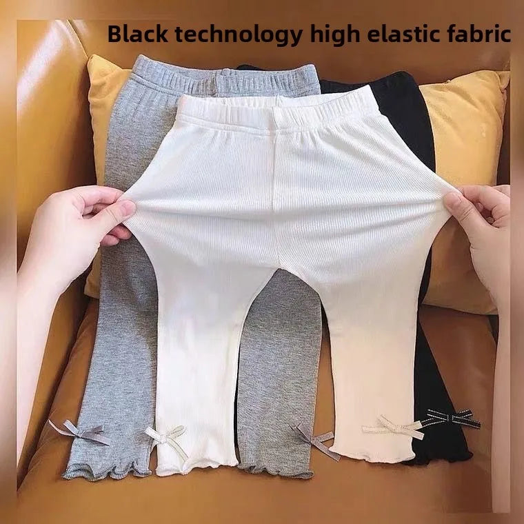 Girls Vintage Stripe Flare Pants – High Waist Leggings