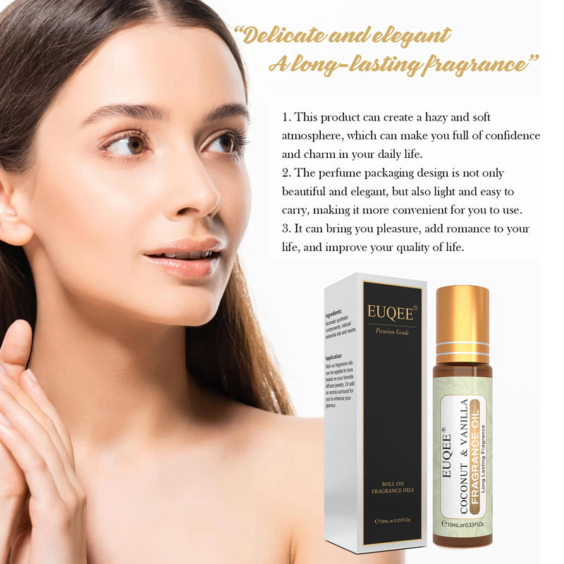 EUQEE 10ml Roller Sweet Fruit Perfume Oils