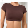 Women's Backless Muscle Back Sports Tee – Open Back Workout Yoga Training T-Shirt