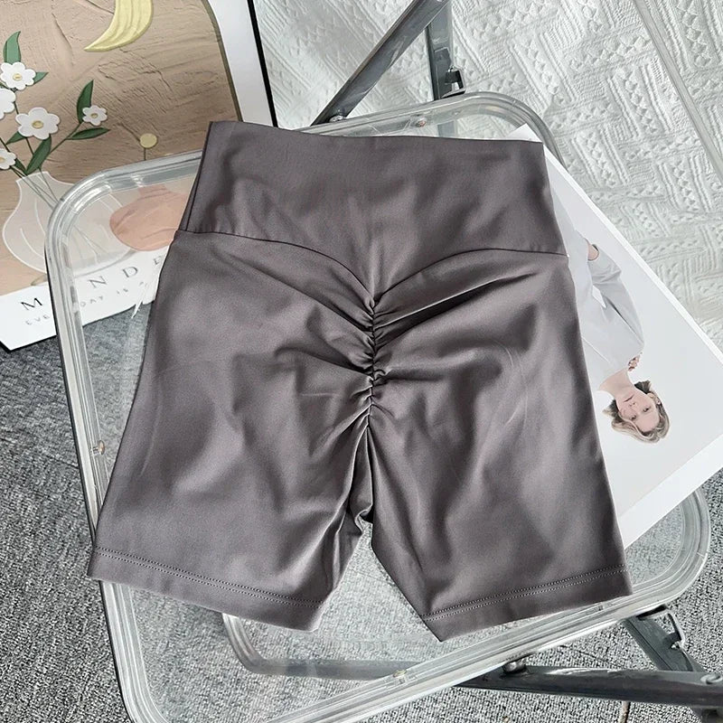 Solid Color High Waist Seamless Butt Lift Yoga Shorts