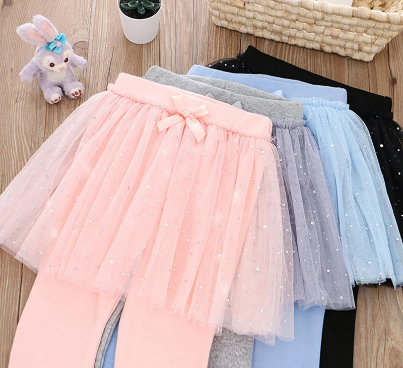 Disney Frozen Elsa Girls’ Skirt Leggings – Cotton Princess Pants with Lace Trim