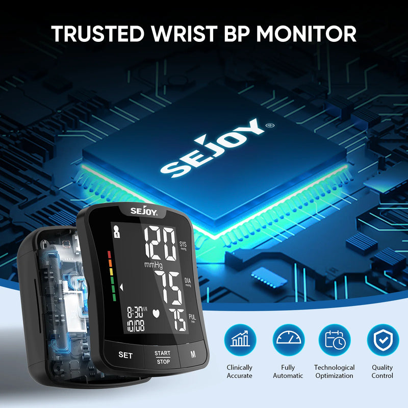SEJOY Electronic Blood Pressure Monitor Wrist Cuff