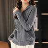 Women’s Zip-Up Knit Cardigan – Thick Warm Sweater with Turn-Down Collar