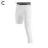 Men's One Leg Compression Leggings – Base Layer Cropped Sports Tights for Running & Basketball