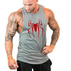 Men’s Red Spider Print Gym Tank Top – Breathable Sleeveless Bodybuilding Shirt