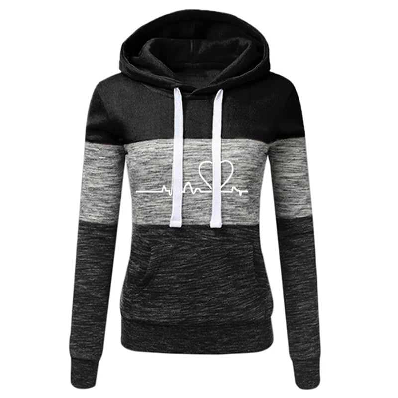 Women’s Printed Color Block Hoodie & Sweatpants Set
