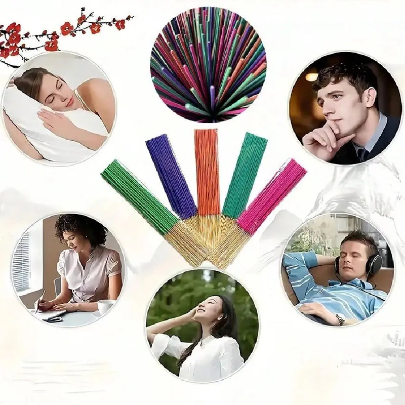 50Pcs/Box Natural Incense Sticks (Jasmine & Lavender Scented):