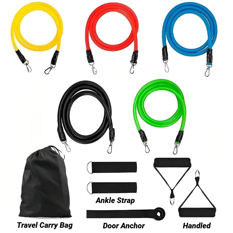11pcs/Set Pull Rope Resistance Bands Fitness Equipment
