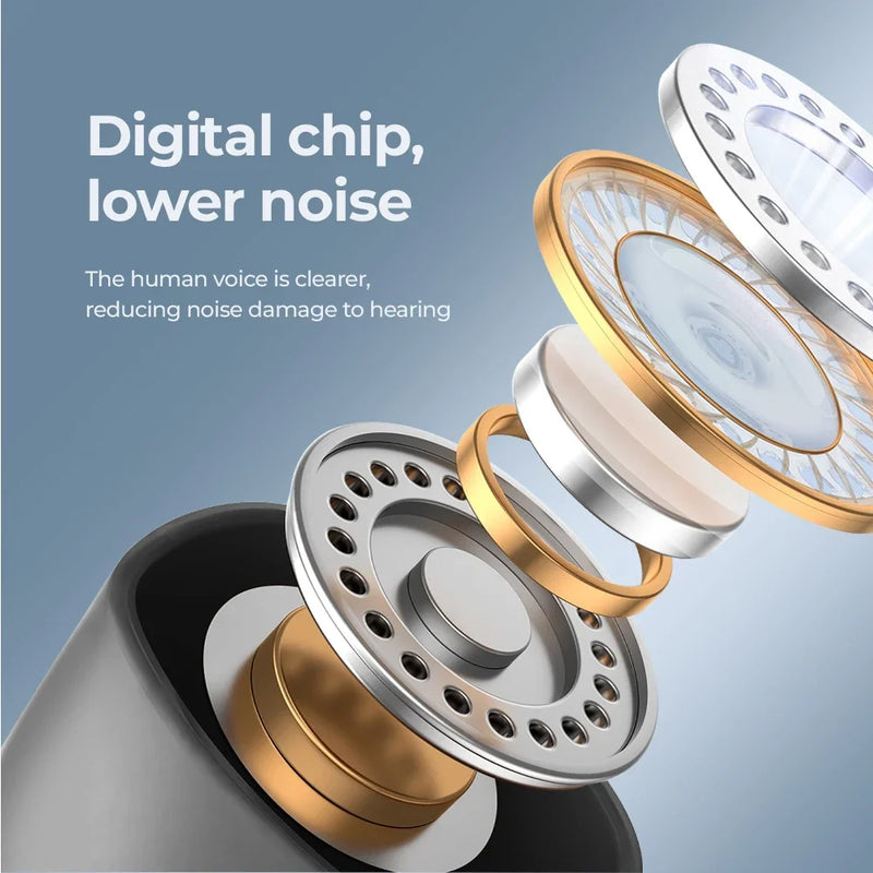 ITE Bluetooth Rechargeable Hearing Aid with Sports Appearance and Digital Chips for Elderly