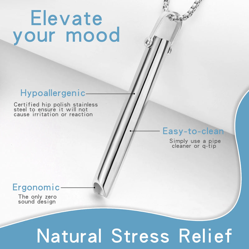 Stainless Steel Mindful Breathing Necklace - Anxiety Relief