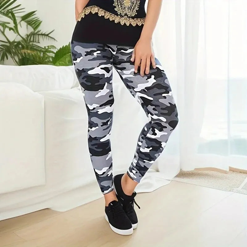 Women’s Camouflage Printed Leggings – High Elastic Slim Fit Sports Fitness Pants