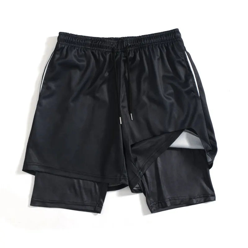 Men's Anime Quick-Dry Fitness Compression Shirt & Gym Shorts