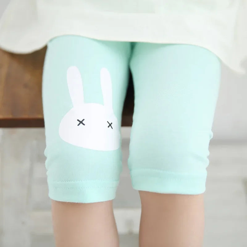 Girls Summer Cotton Leggings – Knee-Length Candy Color Capris