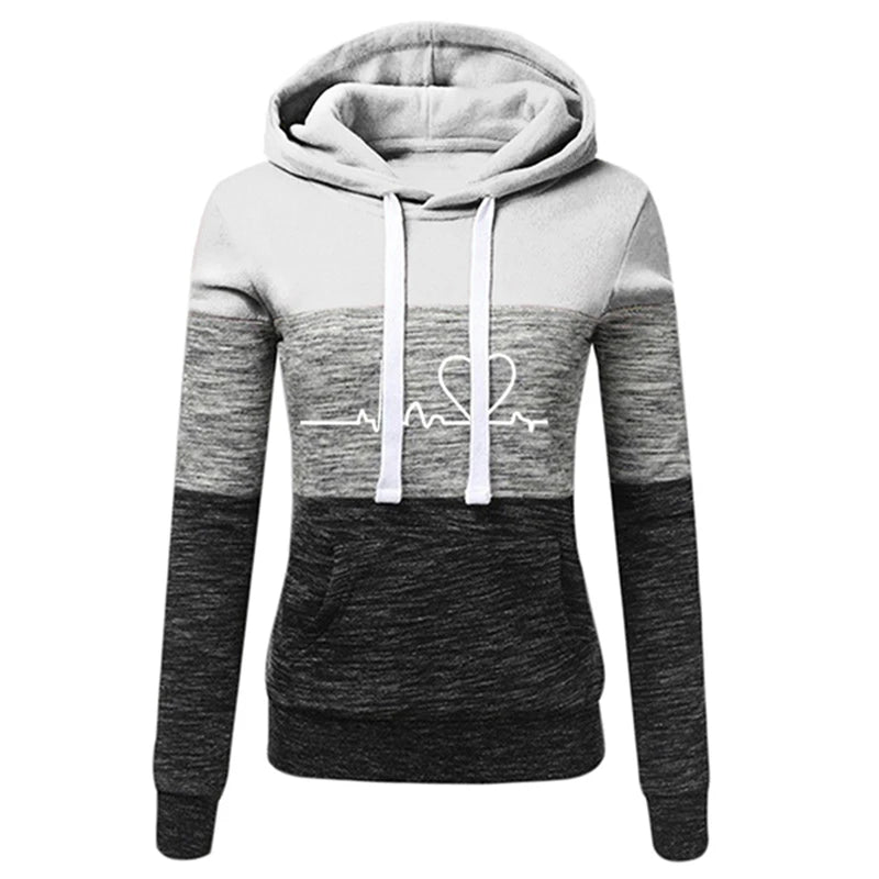 Women’s Printed Color Block Hoodie & Sweatpants Set