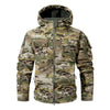 Men’s Camouflage Softshell Tactical Jacket – Hooded Waterproof Fleece Outdoor Coat