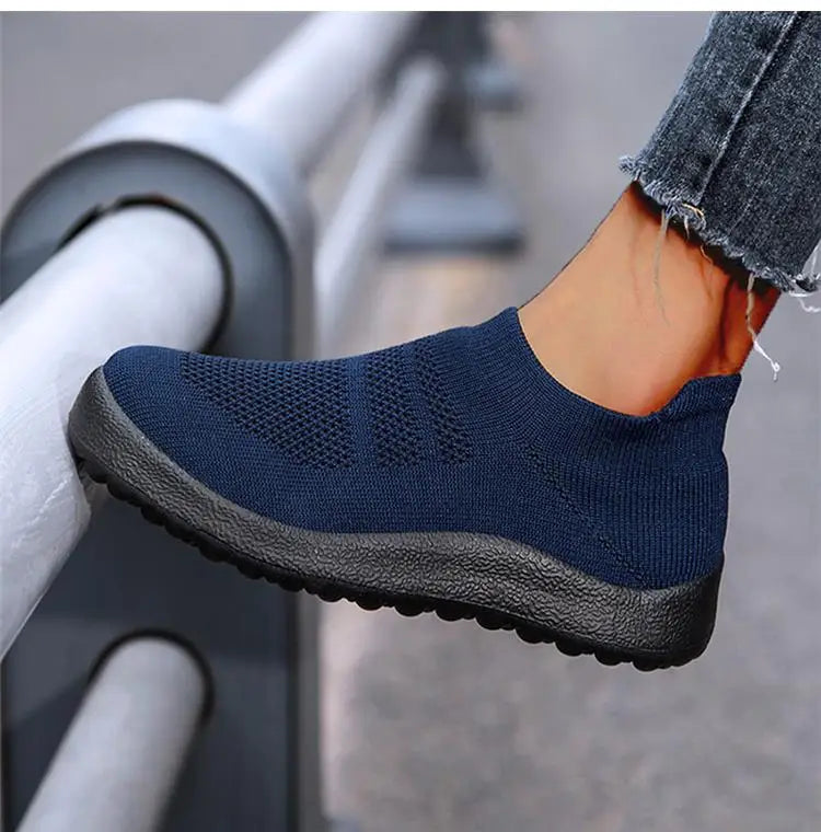Women's Slip-On Sport Sneakers – Breathable Lightweight Running & Walking Shoes