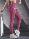 Solid Color High Waist Leggings with Side Pockets – Women's Push-Up Yoga & Fitness Pants