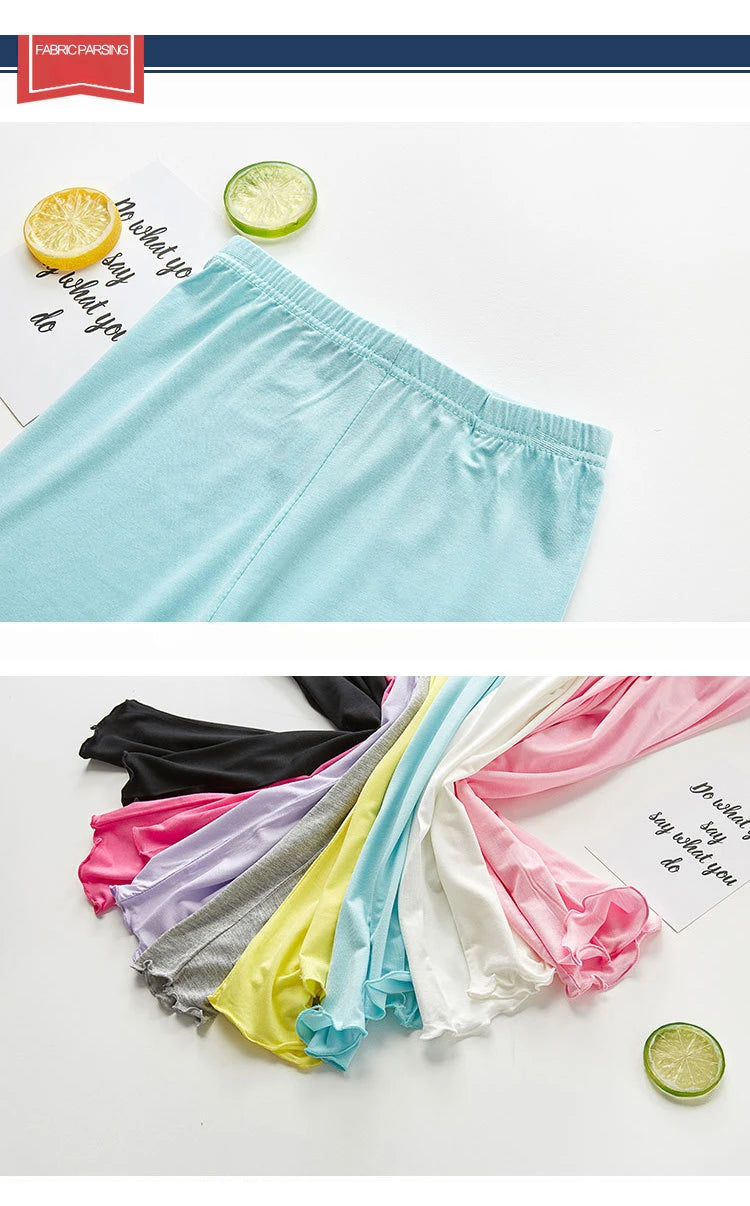 Girl's Ruffle Cropped Leggings