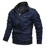 Men’s Vintage Pilot Bomber Jacket – Cotton Cargo Work Coat with Zipper Pockets