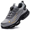 Oulylan Men's Steel Toe Safety Shoes – Puncture-Resistant Work Boots with Rotary Button Closure