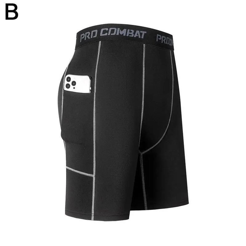 Men's Compression Running Shorts – Quick-Dry Athletic Training Shorts with Pocket
