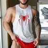 Men’s Red Spider Print Gym Tank Top – Breathable Sleeveless Bodybuilding Shirt