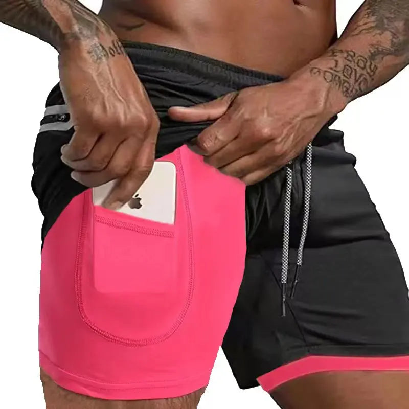 Men’s 2-in-1 Running & Training Shorts – Summer Double-Layer Sportswear