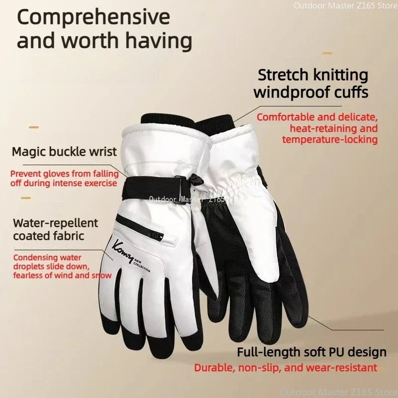Unisex Winter Cycling Gloves – Warm Thermal Ski Gloves with Non-Slip Grip