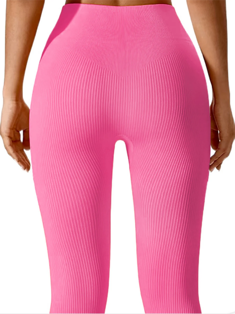 High-Waisted Seamless Ribbed Yoga Leggings – Women’s Fitness & Casual Wear