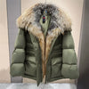Women’s Winter Down Jacket – Thick Warm Goose Down Coat with Detachable Fur Collar Hood