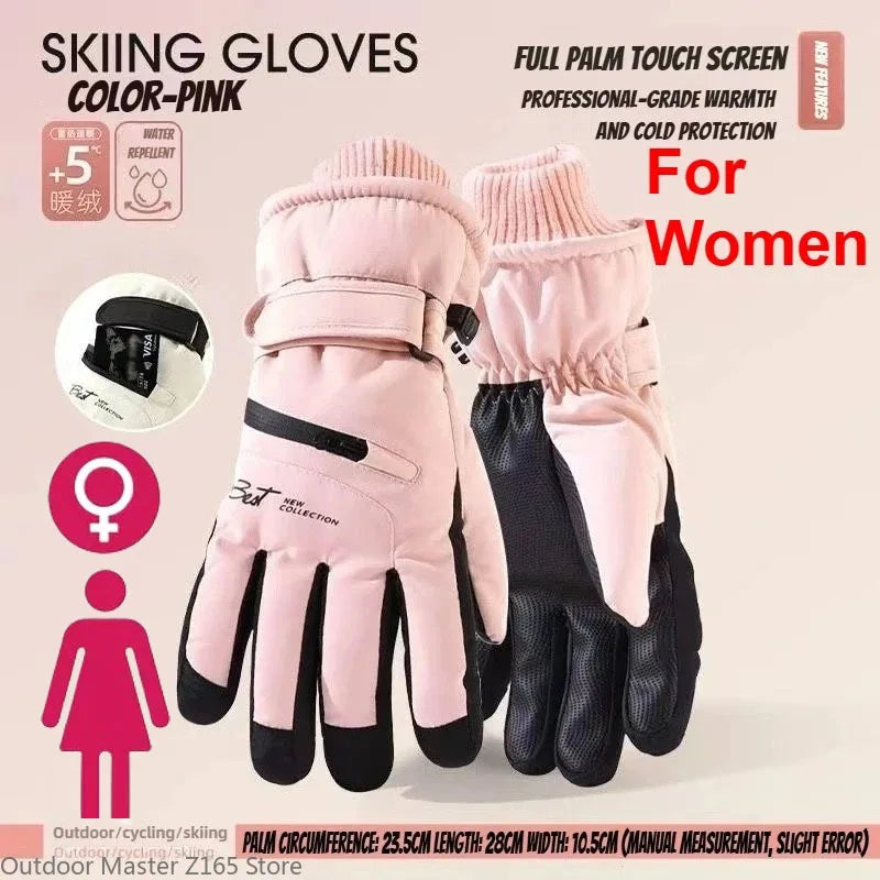Unisex Winter Cycling Gloves – Warm Thermal Ski Gloves with Non-Slip Grip