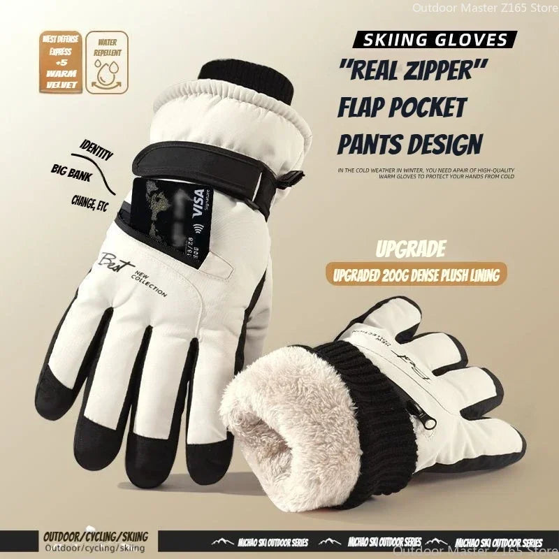 Unisex Winter Cycling Gloves – Warm Thermal Ski Gloves with Non-Slip Grip