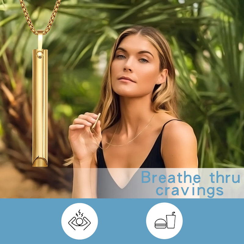 Stainless Steel Mindful Breathing Necklace - Anxiety Relief