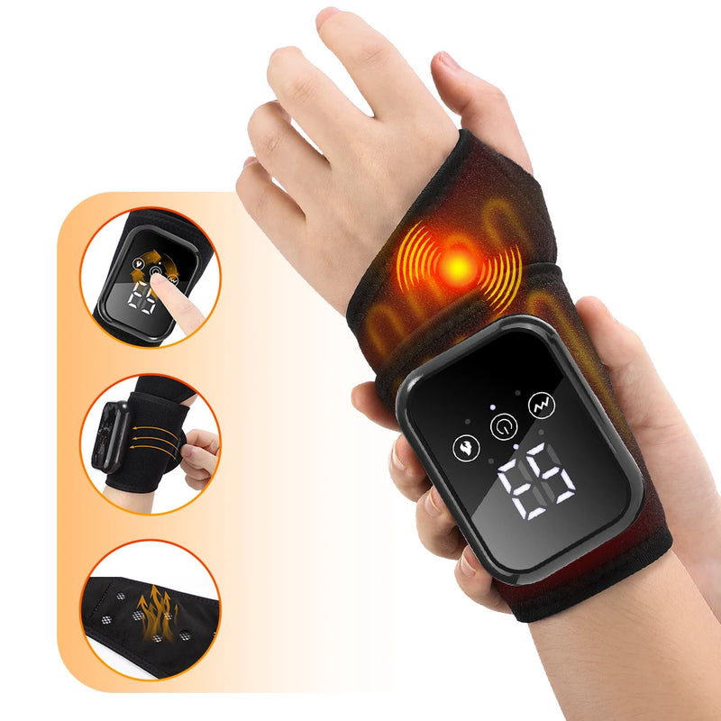 Rechargeable Heated Wrist Brace with Vibration Massage
