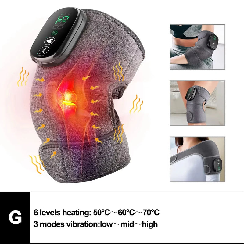 3-in-1 Electric Heated Vibration Massager for Knee, Shoulder & Elbow