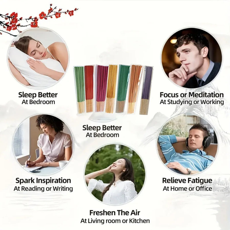 Set of 140 Incense Sticks (Lavender, Sandalwood, White Sage)