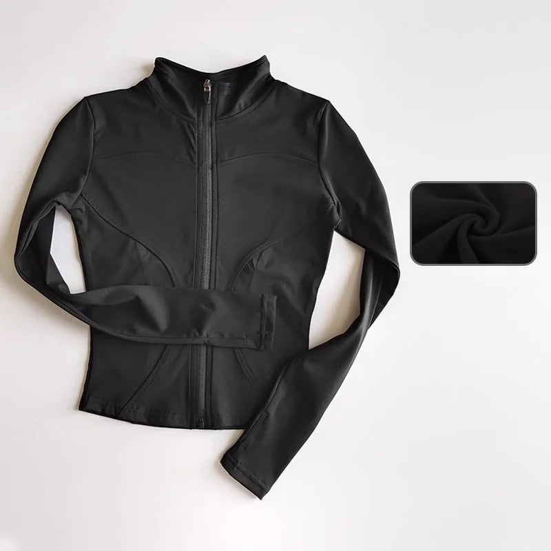 Women’s Slim Fit Zip-Up Yoga Jacket – Quick Dry Fitness Top