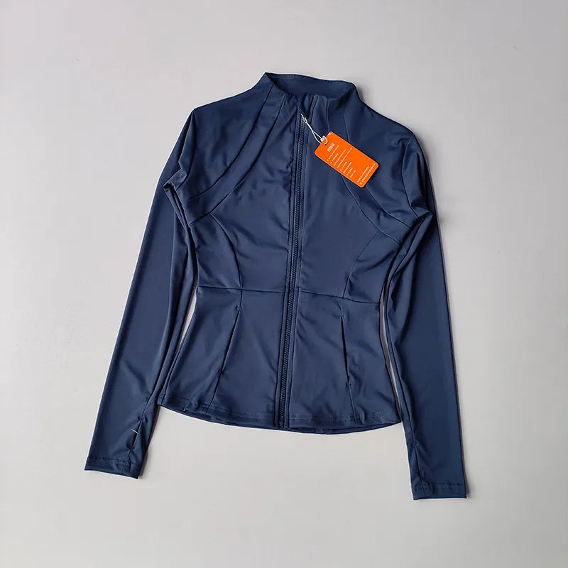 Women’s Slim Fit Zip-Up Yoga Jacket – Quick Dry Fitness Top